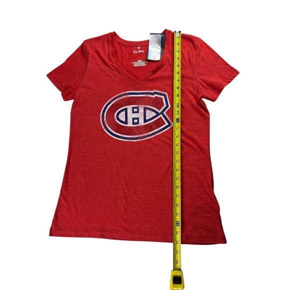 Montreal Canadiens Fanatics Women's V-Neck Short Sleeve T-Shirt Size Medium NWT - Picture 6 of 15
